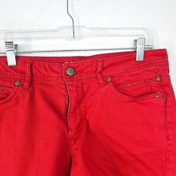 Sonoma Red Washed Taylor Studded Modern Fit Stretch High Rise Shorts - Picture 2 of 8